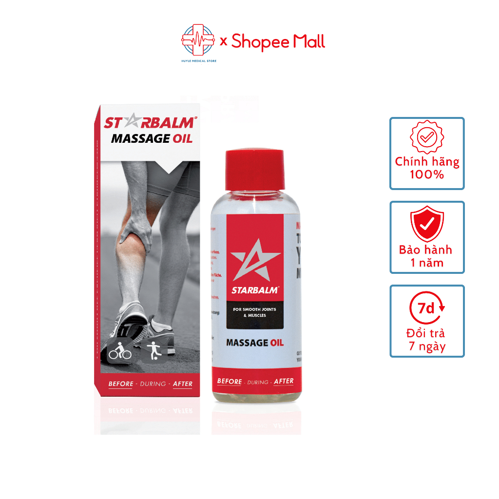 Dầu xoa bóp Starbalm Massage Oil 50ml dầu nóng xoa bóp, massa cơ bắp nhức mỏi vùng vai gáy, cổ, chân tay - Huy Le