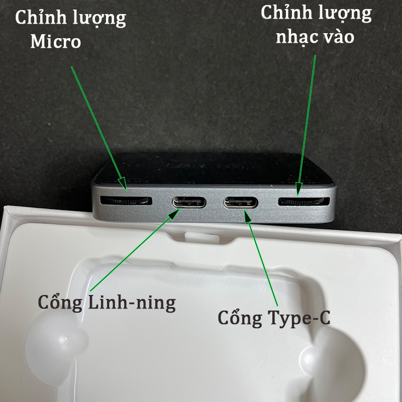 Box livestream PK 2 chiều 2in1 vừa sạc vừa live hỗ trợ chân cắm Type-C và Linhning, bản tiếng Anh dễ sử dung