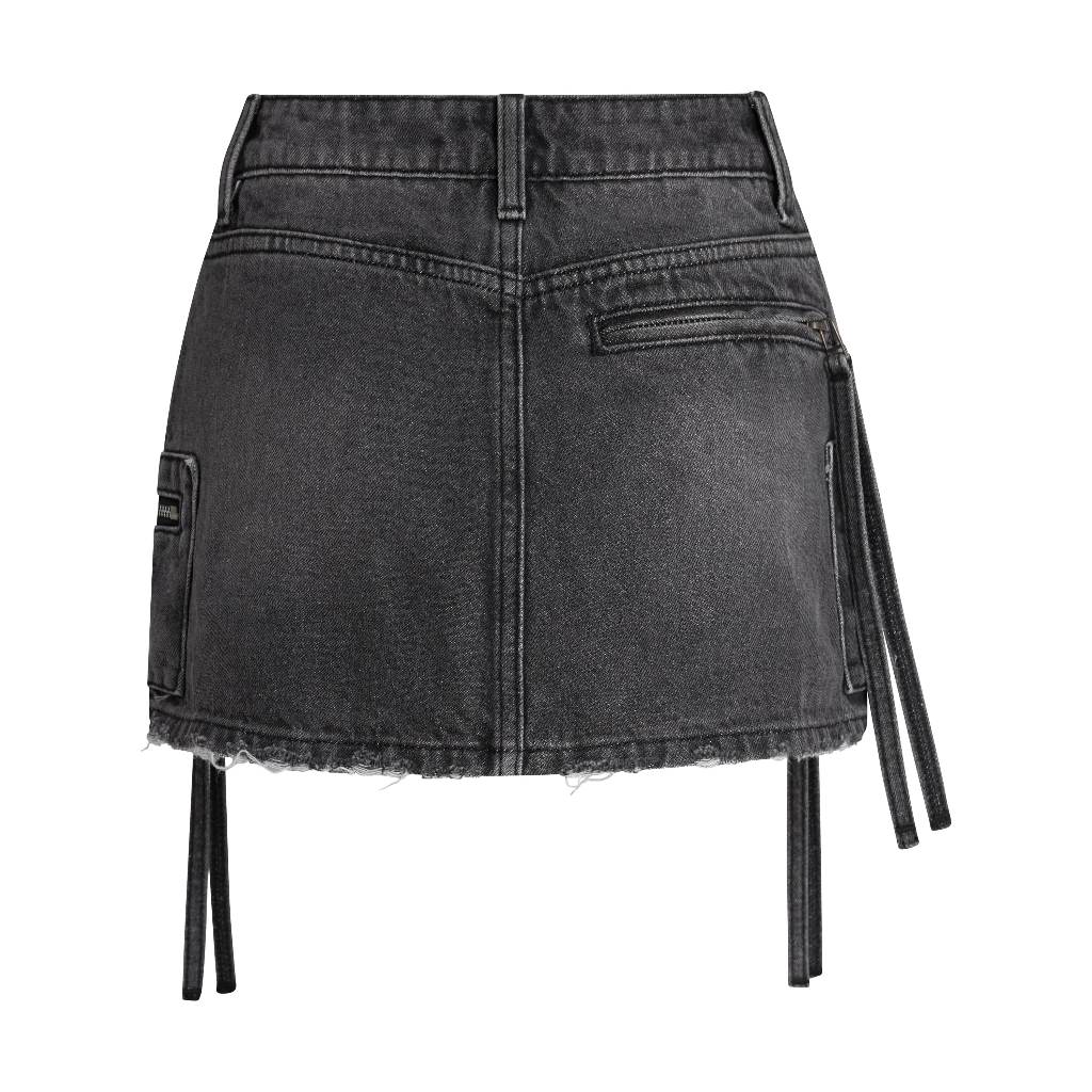 Váy ngắn nữ Lure Mini Skirt màu black wax - Onism