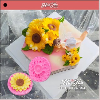 Khuôn silicon hoa Hướng Dương 10cm (2 mảnh) làm bánh rau câu 3D 4D nhấn xôi, fondant, socola, nến hanmade