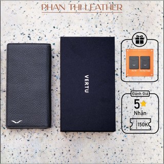 Bao da điện thoại vertu aster p, x 2017 2 cánh da hạt togo mẫu ví