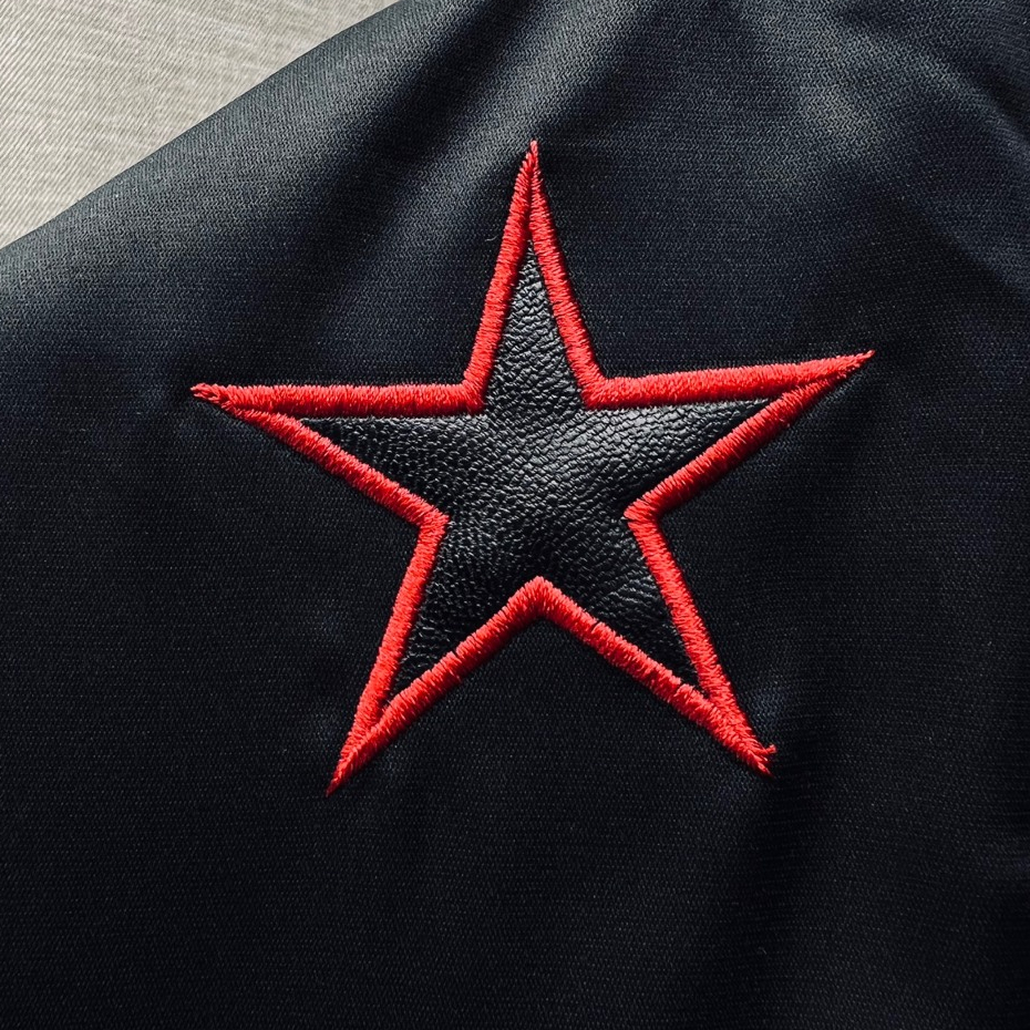 Áo Khoác Bomber Nam Nữ Thêu Chữ GVCHY, Logo Thêu Ngôi Sao Phối Da Cực Đẹp, Chất Dạ Dày Dặn, Sang Trọng, Trẻ Trung