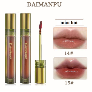 Son bóng DAIMANPU dạng lỏng ánh nhũ lấp lánh dưỡng ẩm làm mềm môi