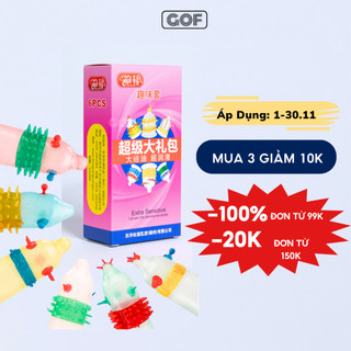 Bao cao su gai silicon mềm Extra Sensitive kéo dài thời quan quan hệ Hộp 6 cái bcs 6 kiểu – GoF Store