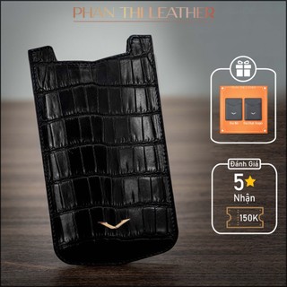 Bao da điện thoại vertu aster p, x 2017 2 cánh da cá sấu ngoại mẫu rút