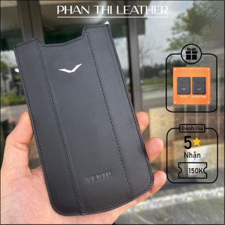 Bao da điện thoại vertu aster p, x 2017 2 cánh da bê màu mẫu rút