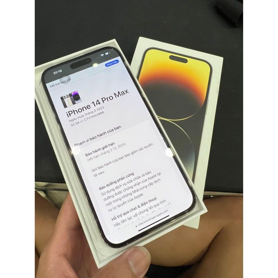Iphone 14 pro max 128gb full box cbh đến 2/2024 pin 100