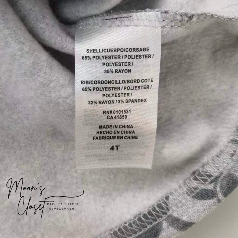 XD- Váy nỉ xám Disney size 12m-5y