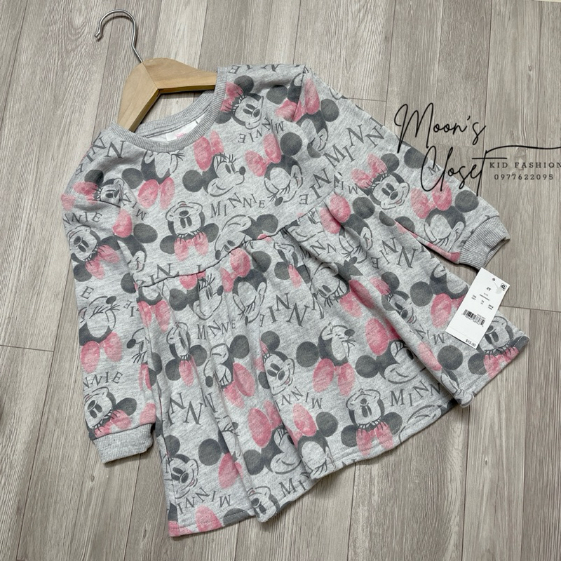 XD- Váy nỉ xám Disney size 12m-5y