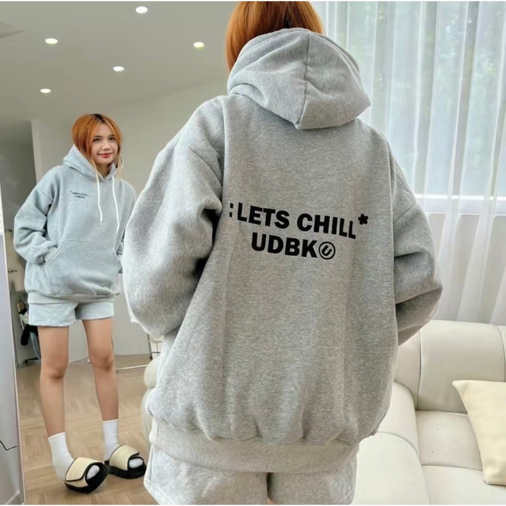 Áo hoodie nam nữ unisex nỉ bông dày dặn sweater fom rộng hàn quốc ulzzang y2k In Chữ 2 Mặt LET CHILL HD178