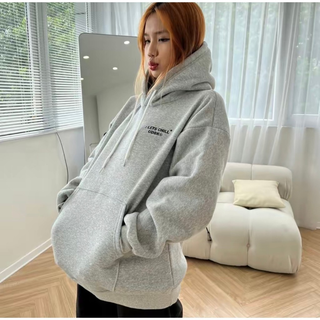 Áo hoodie nam nữ unisex nỉ bông dày dặn sweater fom rộng hàn quốc ulzzang y2k In Chữ 2 Mặt LET CHILL HD178