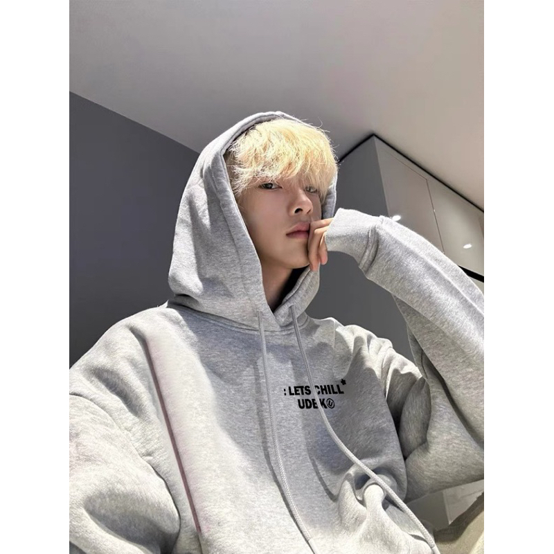 Áo hoodie nam nữ unisex nỉ bông dày dặn sweater fom rộng hàn quốc ulzzang y2k In Chữ 2 Mặt LET CHILL HD178