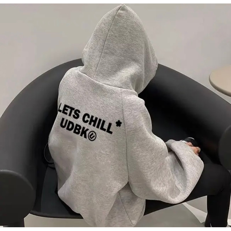 Áo hoodie y2k In Chữ 2 Mặt LET CHILL nữ unisex nỉ bông dày dặn nam sweater fom rộng hàn quốc ulzzang HD178