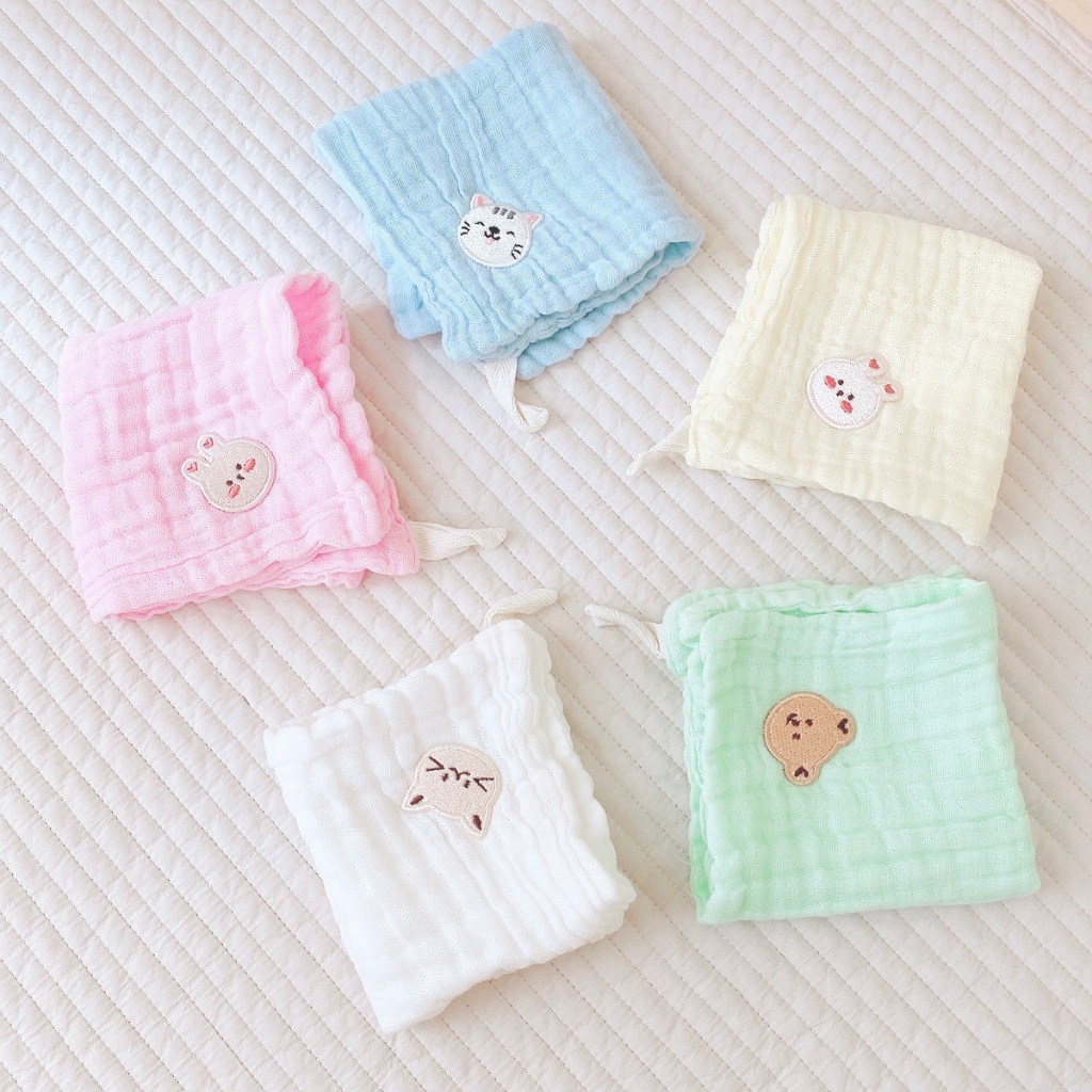 Set 3 khăn sữa 6 lớp xô Monona Organic kháng khuẩn, thấm hút tốt