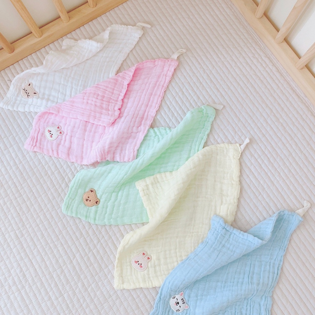 Set 3 khăn sữa 6 lớp xô Monona Organic kháng khuẩn, thấm hút tốt