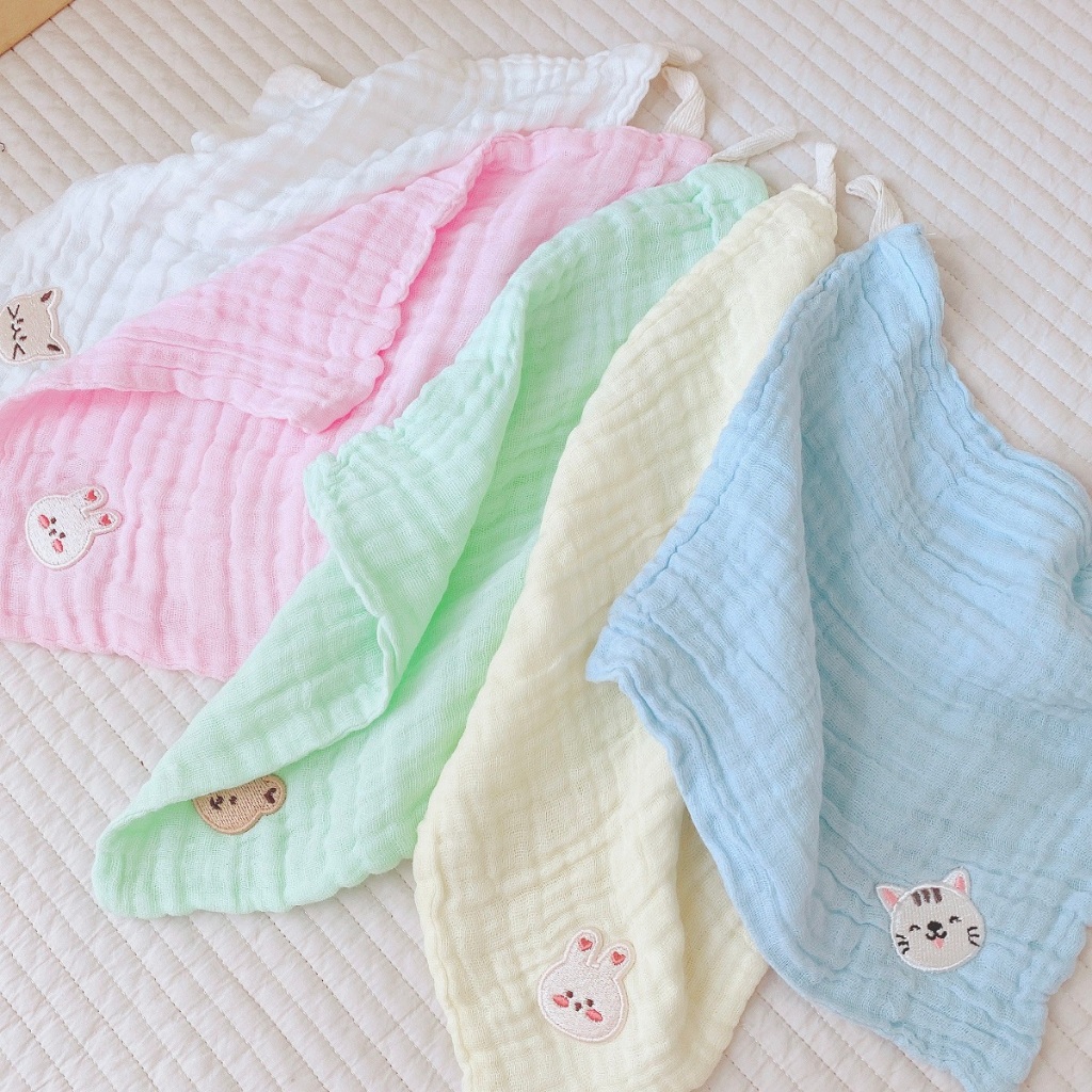 Set 3 khăn sữa 6 lớp xô Monona Organic kháng khuẩn, thấm hút tốt