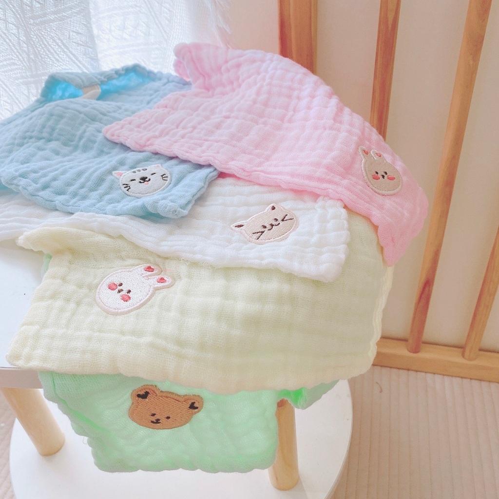 Set 3 khăn sữa 6 lớp xô Monona Organic kháng khuẩn, thấm hút tốt