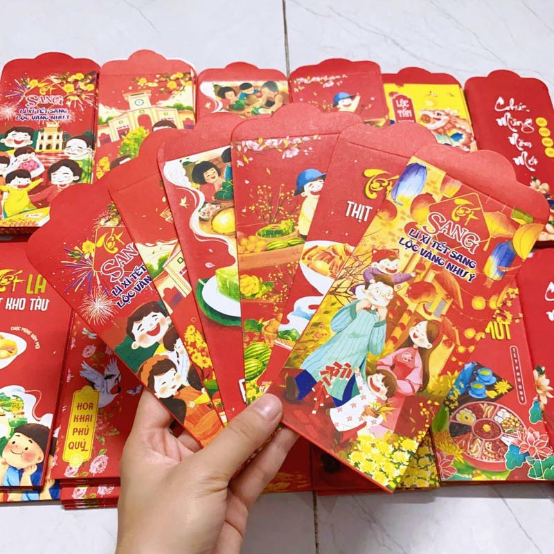 Sỉ 220 đ-Combo 50 Bao lì xì Truyền thống tết 2024