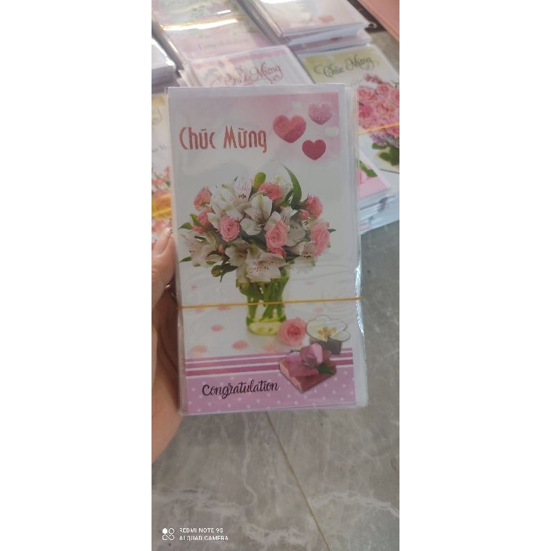 Thiệp chúc mừng kèm phòng bì