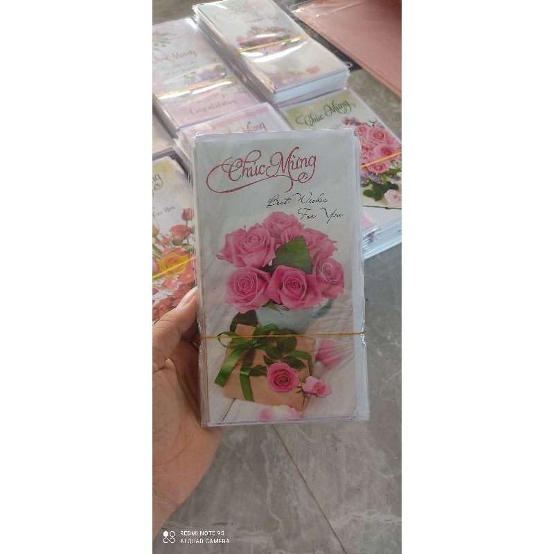 Thiệp chúc mừng kèm phòng bì