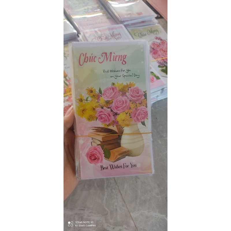 Thiệp chúc mừng kèm phòng bì