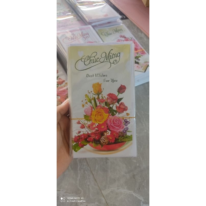 Thiệp chúc mừng kèm phòng bì