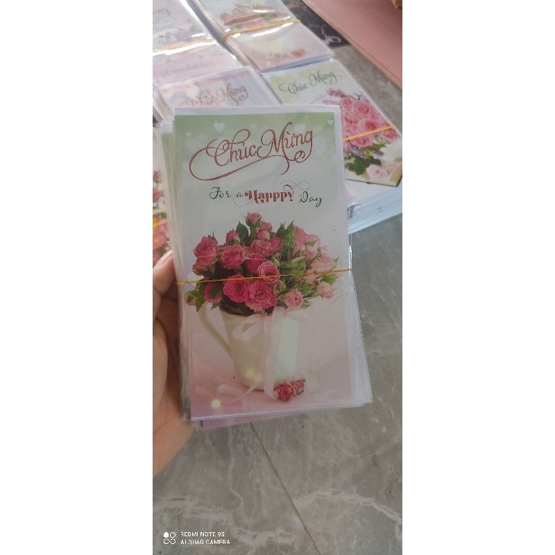 Thiệp chúc mừng kèm phòng bì