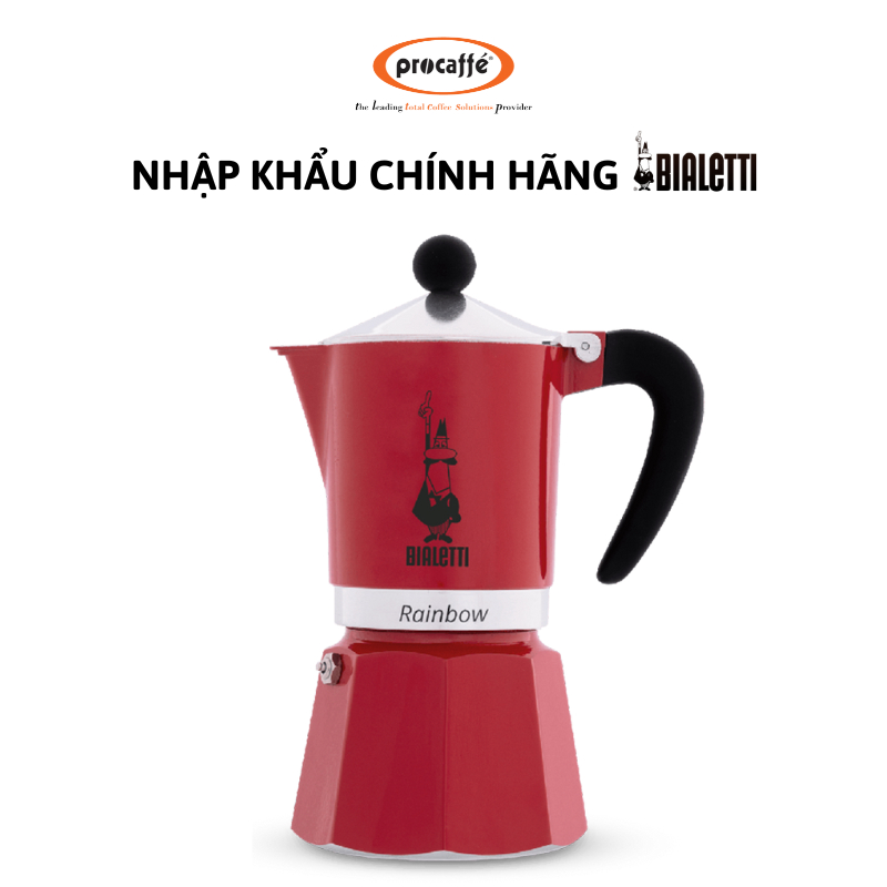 Ấm pha cà phê Bialetti Rainbow Red 3 cup