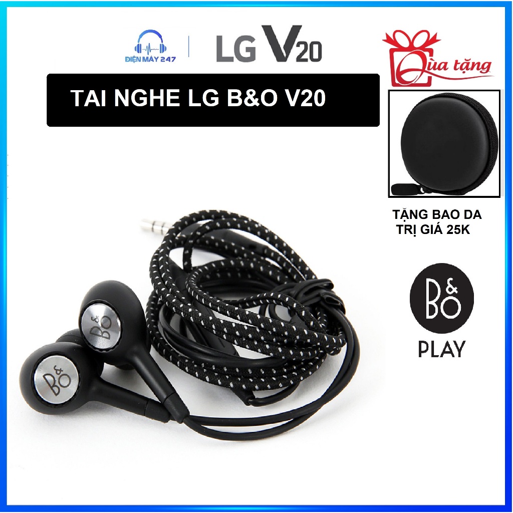 Tai nghe LG B&O dùng cho V20,V30 , V40 - Âm thanh chân thật , nghe nhạc đỉnh cao (tặng kèm bao da )