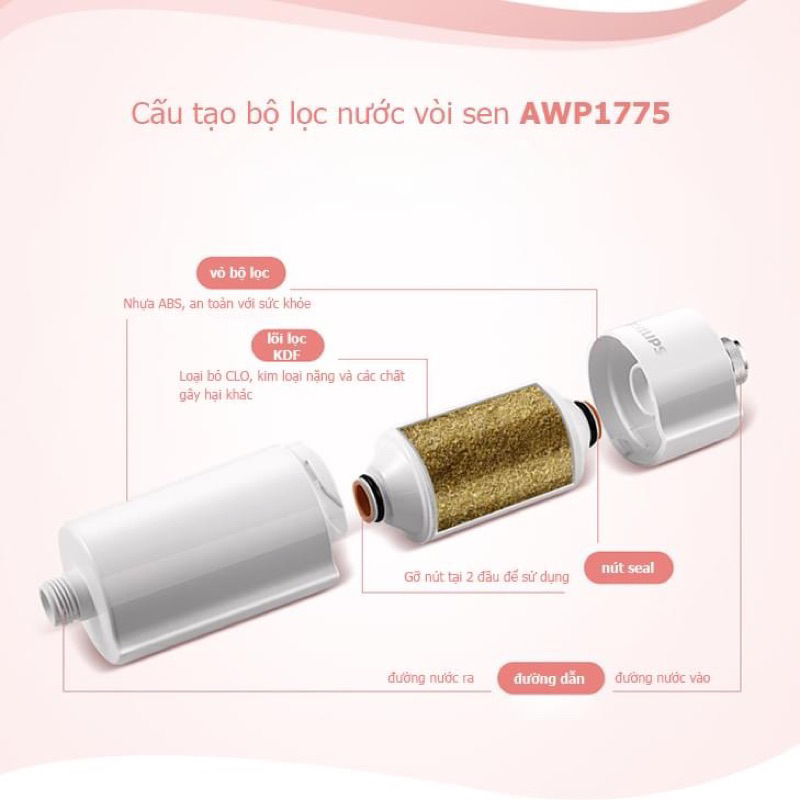 Bộ lọc nước vòi sen Philips AWP1775 - Hàng chính hãng - Bảo hành 24 tháng