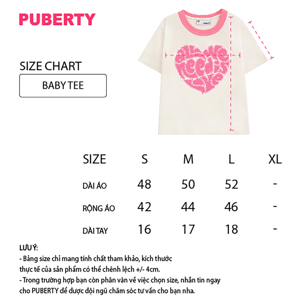Áo thun baby tee Localbrand PUBERTY BIG HEART BABY TEE