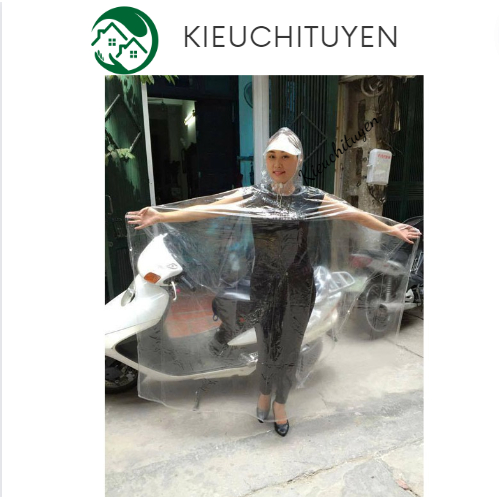Áo mưa 1 mũ cánh dơi, Áo mưa trong suốt Thủ Đô Xanh áo mưa đi xe máy, xe đạp