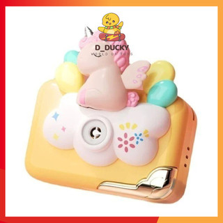 Máy ảnh thổi bong bóng hình heo hồng/ heo xanh/ vịt vàng - máy thổi bong bóng hình thú - d_ducky