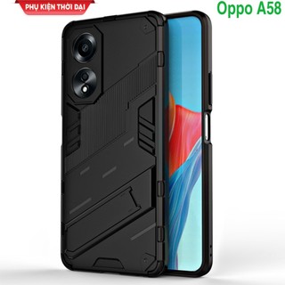 Ốp lưng Oppo A58 / A60 chống sốc giá đỡ hiệu Iron Man Ver 2 bảo vệ camera thời trang cao cấp