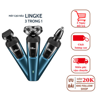 Máy cạo râu lingke 3 đầu vệ sinh cá nhân đa năng 3 trong 1 cắt tóc cạo râu tỉa lông mũi - bảo hành 1 năm