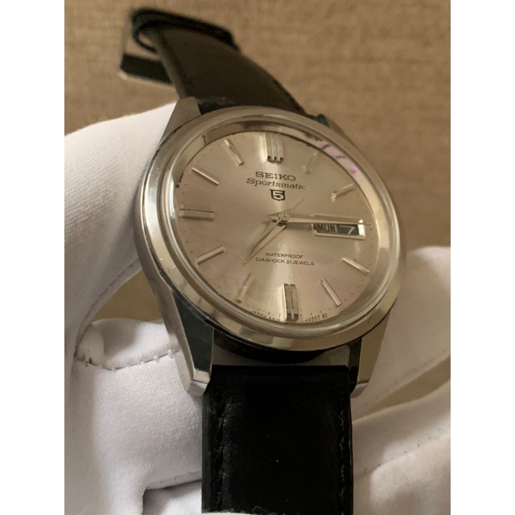Đồng hồ nam Seiko Sportsmatic 5 automatic 21 jewels, lịch thứ ngày, niềng thép không gỉ, dây da Japan 6619_9020T AD