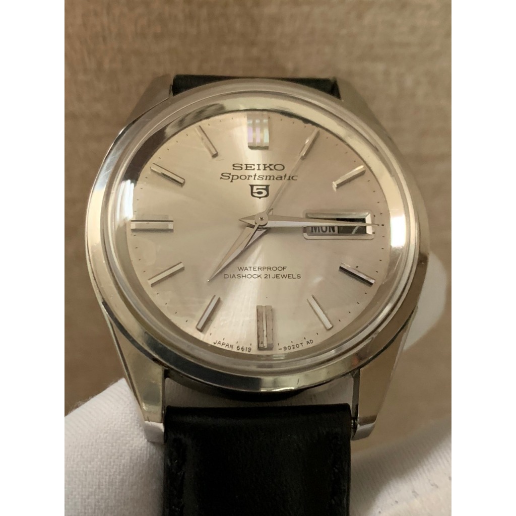 Đồng hồ nam Seiko Sportsmatic 5 automatic 21 jewels, lịch thứ ngày, niềng thép không gỉ, dây da Japan 6619_9020T AD