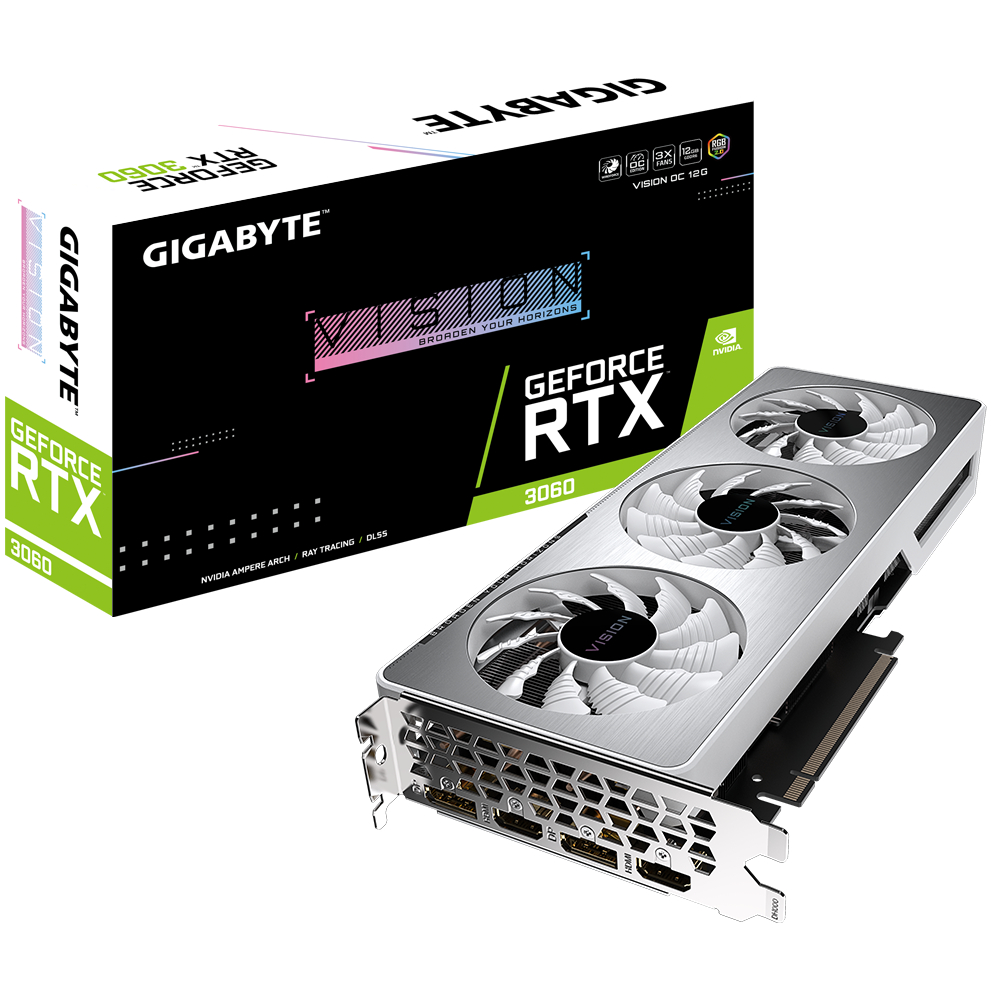 VGA Gigabyte GeForce RTX 3060 VISION OC 12G GDDR6 with LHR GV-N3060VISION-OC-12GD