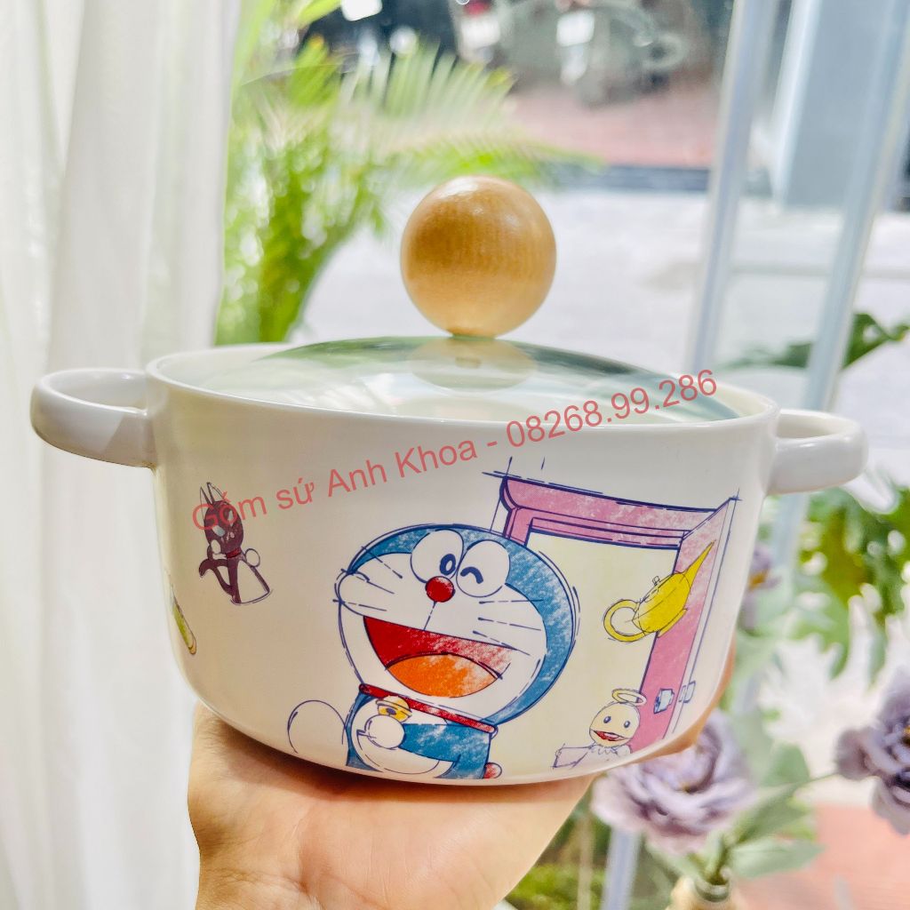 Bộ Bát Đĩa Gốm Sứ Decor, Bát Ăn Cơm, Bát Ăn Chè, Chén Dĩa Dễ Thương Bộ Doremon huyền thoại Cute dễ thương Gomsudecor21