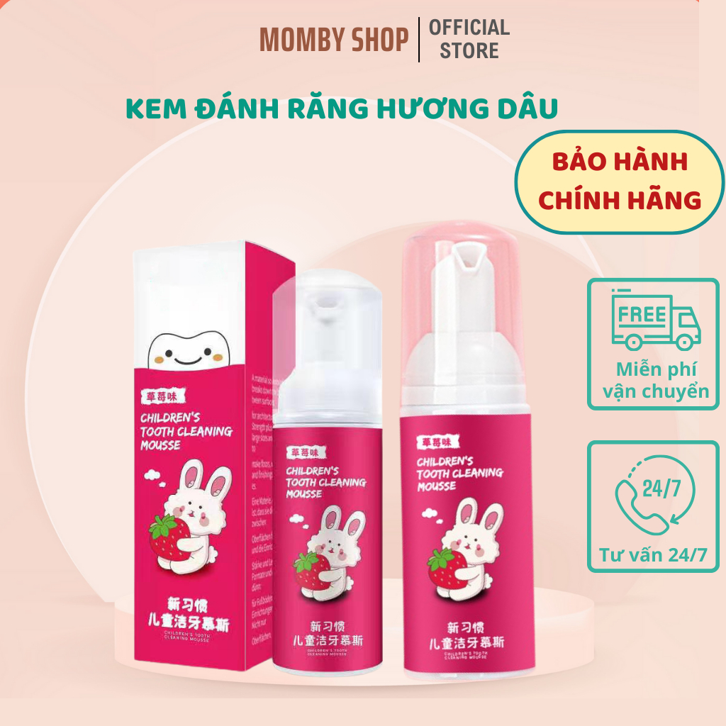 Kem đánh răng tạo bọt Cherry hương dâu, làm sạch răng cho bé an toàn, hiệu quả - Momby Shop