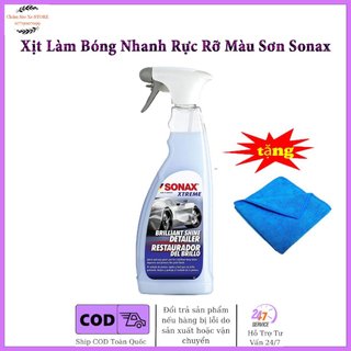 Sonax Xtreme Brilliant Shine Detailer 287400  Chai xịt Làm Bóng Nhanh Sơn Xe 750ml - Tặng khăn
