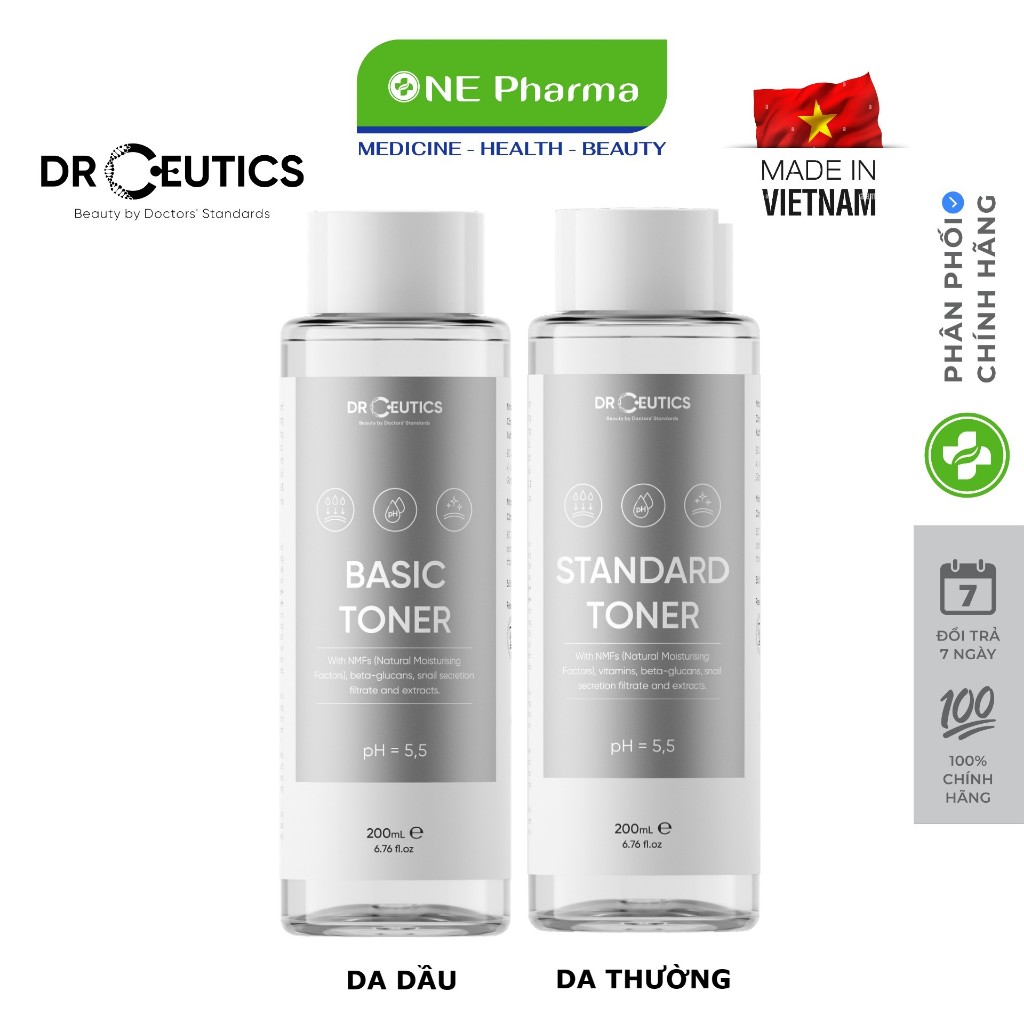 Toner DrCeutics Basic Toner Và Standard Toner Cấp Ẩm Cho Da 200ml