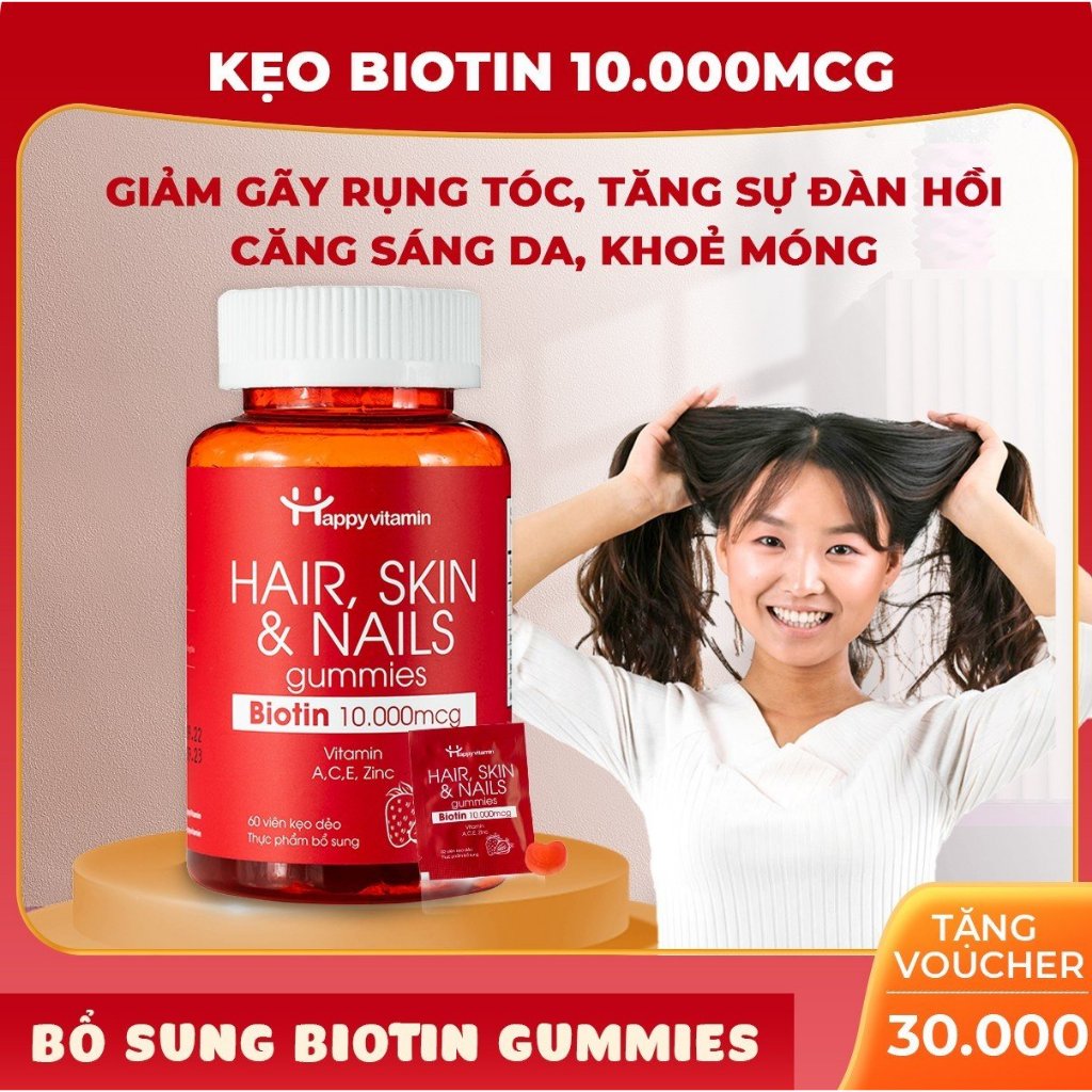 Combo quà tặng đặc biệt Happy Vitamin gồm Biotin và Collagen kèm quà giá trị