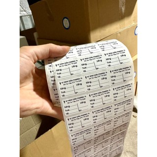 Cuộn 6000 tem in theo yêu cầu (Tem chia liều nhà thuốc chuẩn kích thước, loại in vĩnh viễn không bay màu)