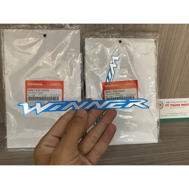 Tem chử Winner chử xi nền Xanh Da đời 16, 17 xe Xanh Đen