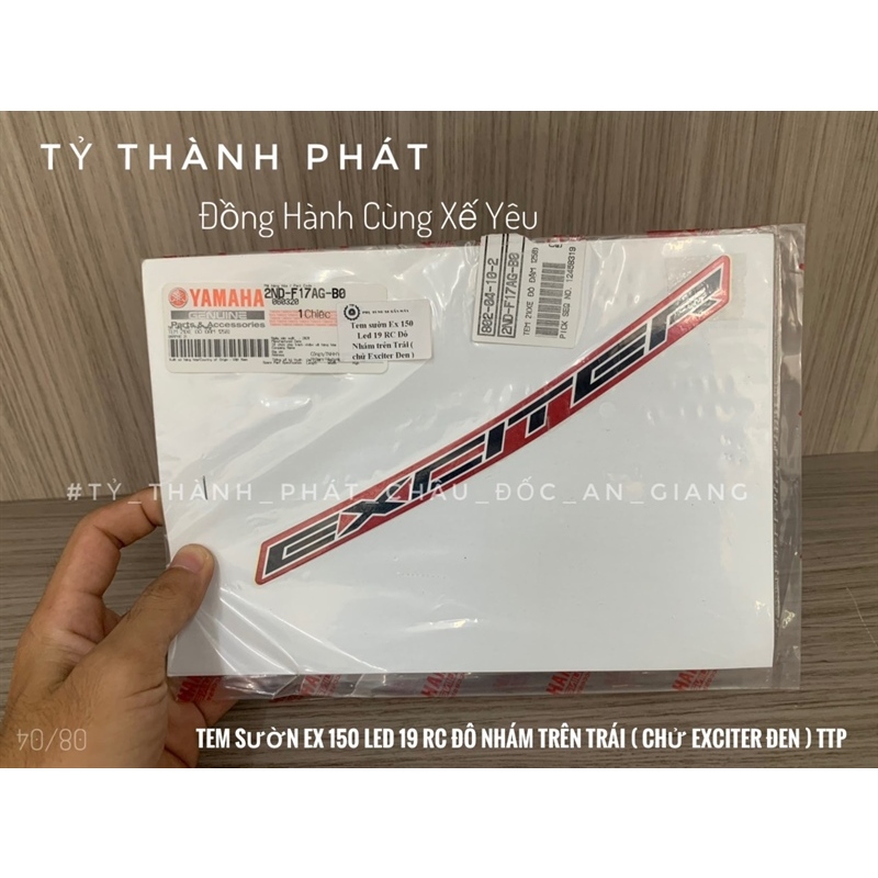 Tem sườn Ex 150 Led RC đời 19 Đô Nhám trên Trái ( chử Exciter Đen ) ( Xe Đô Nhám ) 2NDC (1 Miếng)