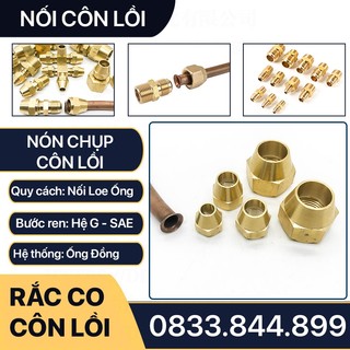 Nón Chụp Ống Đồng, Rắc Co Lã Ống Đồng NPT Phi 12 16 19mm (Brass Flare Fitting Nut NPT)