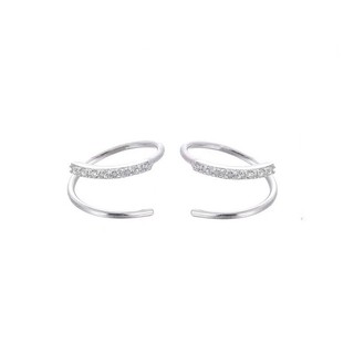 Khuyên tai bạc nữ TWINKLE TIME xoắn vòng nhẹ nạm đá cao cấp TT236