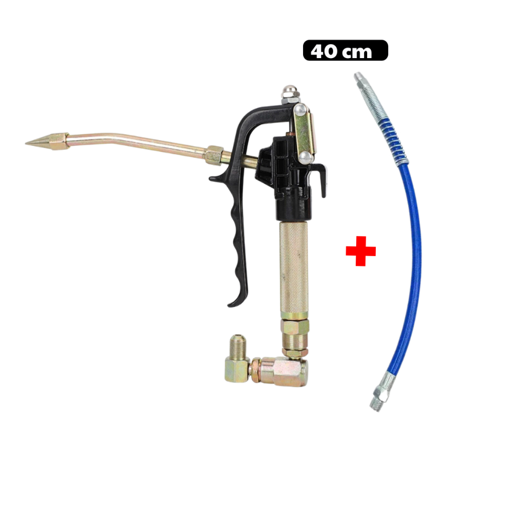 Súng bơm mỡ bò dùng bình hơi khí nén tay cầm xoay 360 độ bơm mỡ cầm tay khí nén chất liệu thép