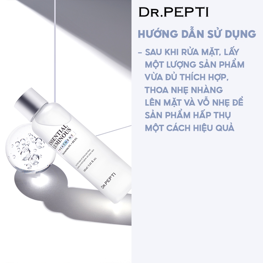 Nước Thần Dưỡng Trắng Da DR.PEPTI ESSENTIAL LUMINOUS TREATMENT 160ml